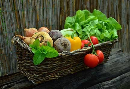 graden produce in a basket