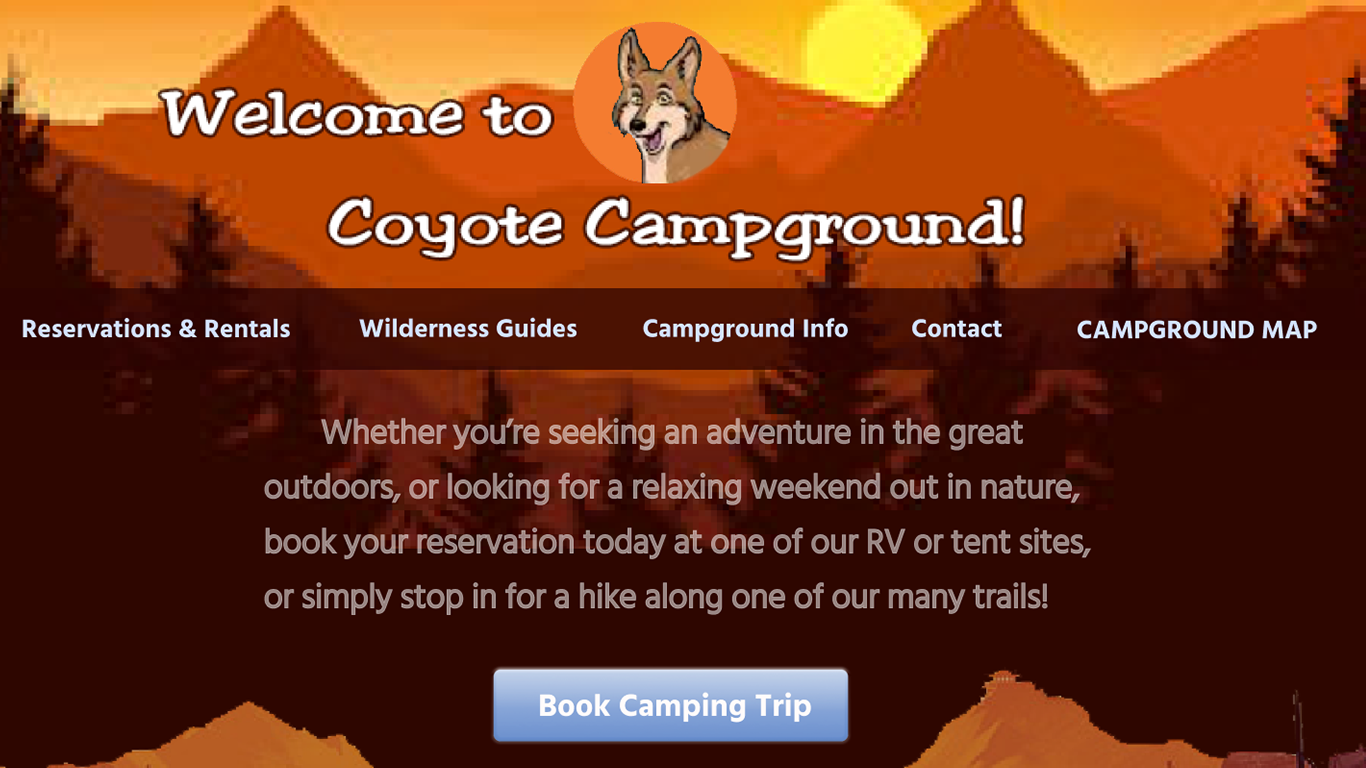 Coyote Campground website