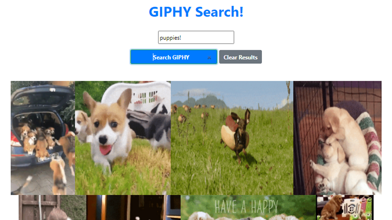 Javascript project page