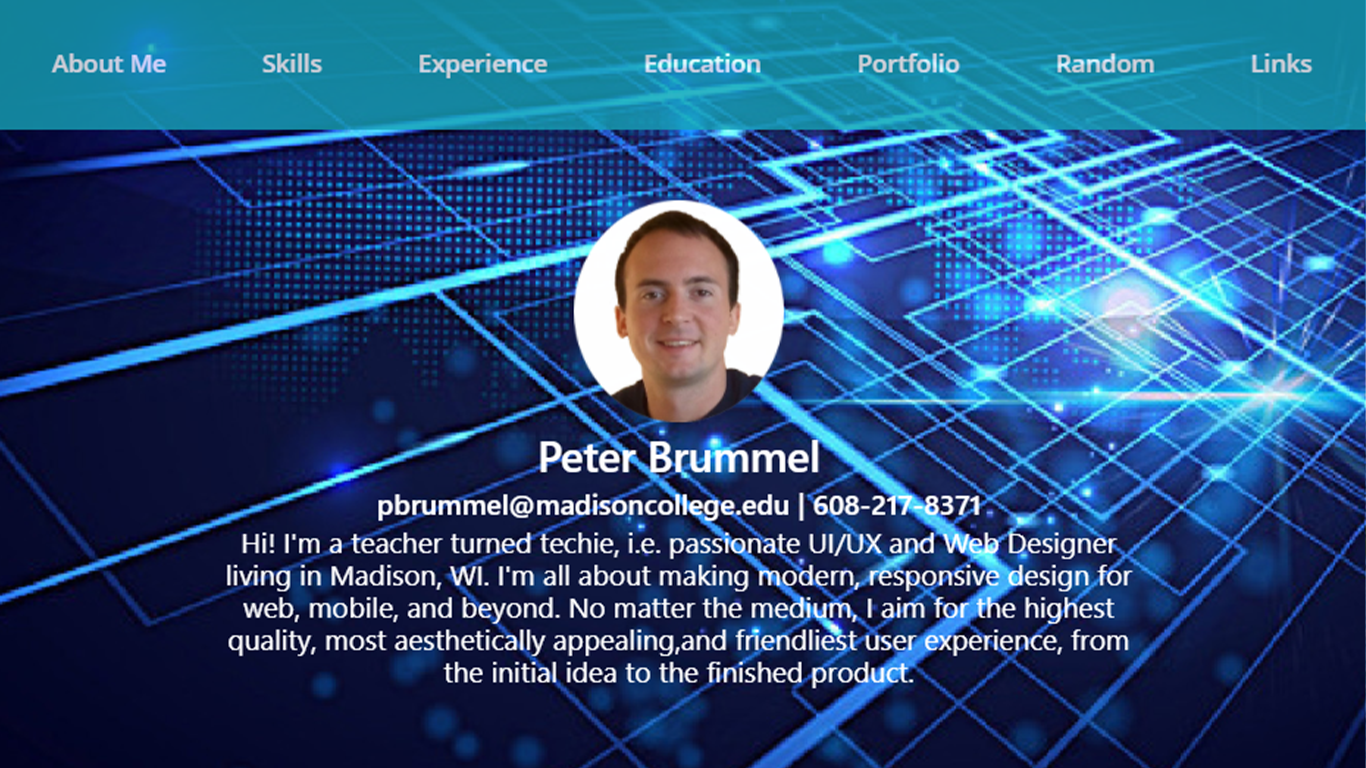 Personal resume site